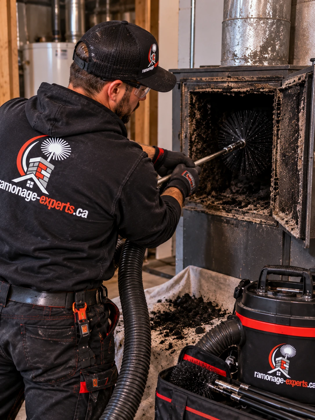 Nettoyage de la chambre de combustion d'un appareil au bois
